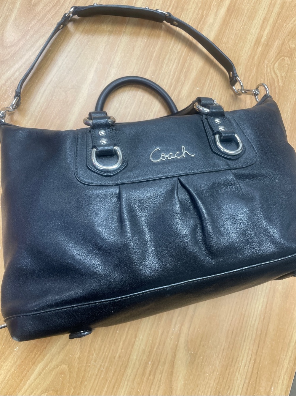 Coach Black Leather Satchel - Picture 4 of 13